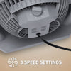 Holmes Blizzard 3-Speed Air Circulator Fan, 90° Adjustable Tilt, Removable Grill, Gray