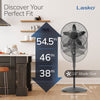 Lasko Cyclone 18" Oscillating Pedestal Fan with Adjustable Height and Tilt-Back Head for Whole Room Cooling, Black, S18910