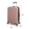 iFLY Fibertech 3-Piece Expandable Hardside Spinner Luggage Set – 20" Carry-On, 24" & 28" Checked, Rose Gold
