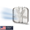 Lasko 20" Classic Box Fan with Weather-Resistant Motor, Portable Cooling Floor or Window Fan, 3 Speeds, White, B20200