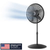 Lasko Cyclone 18" Oscillating Pedestal Fan with Adjustable Height and Tilt-Back Head for Whole Room Cooling, Black, S18910