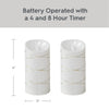 Better Homes & Gardens 2PK Flameless LED Pillar White Candles, 3"Dia. x 6"H, 0.34 lb Weight each