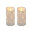 Better Homes & Gardens 2PK Flameless LED Pillar White Candles, 3"Dia. x 6"H, 0.34 lb Weight each