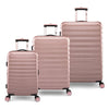iFLY Fibertech 3-Piece Expandable Hardside Spinner Luggage Set – 20" Carry-On, 24" & 28" Checked, Rose Gold